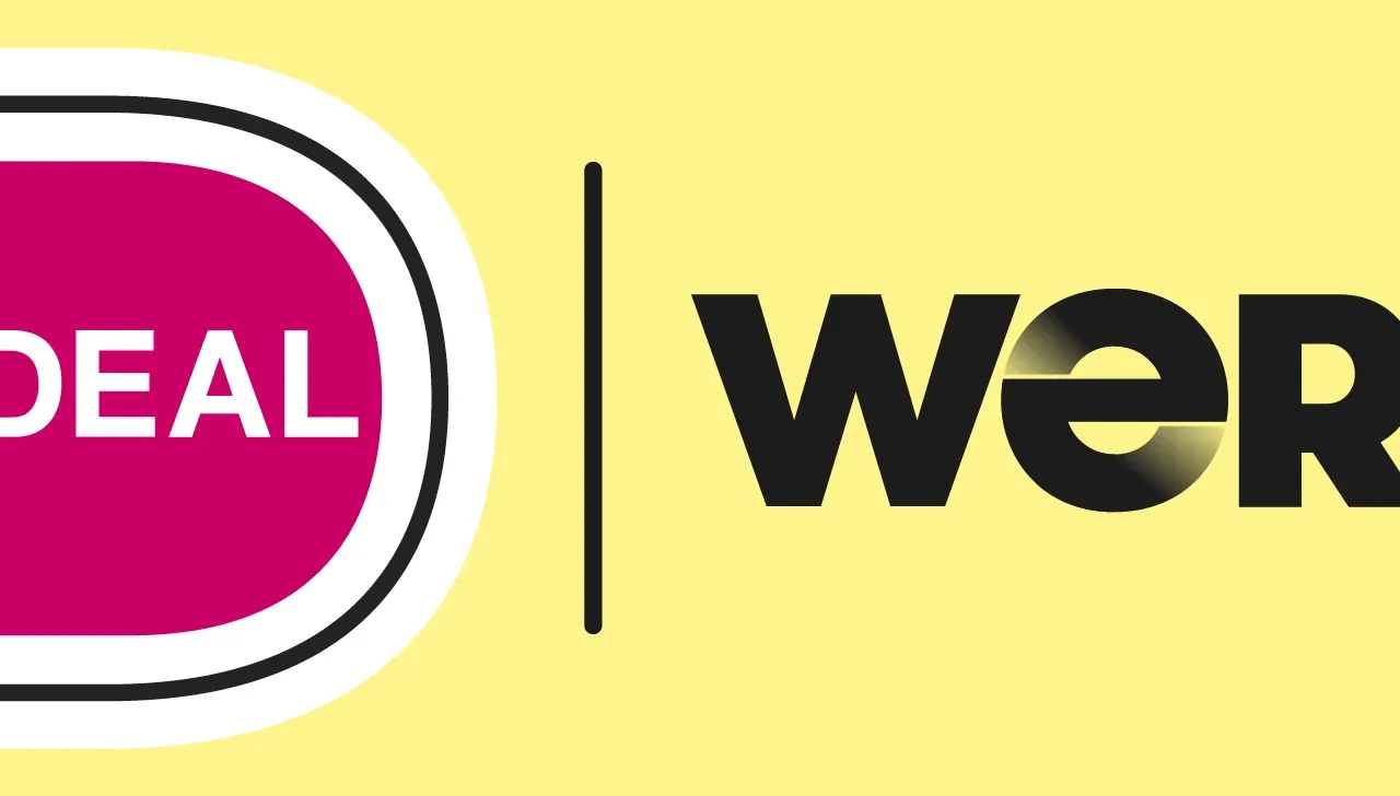 Logo met de tekst DEAL en WERO op een gele achtergrond